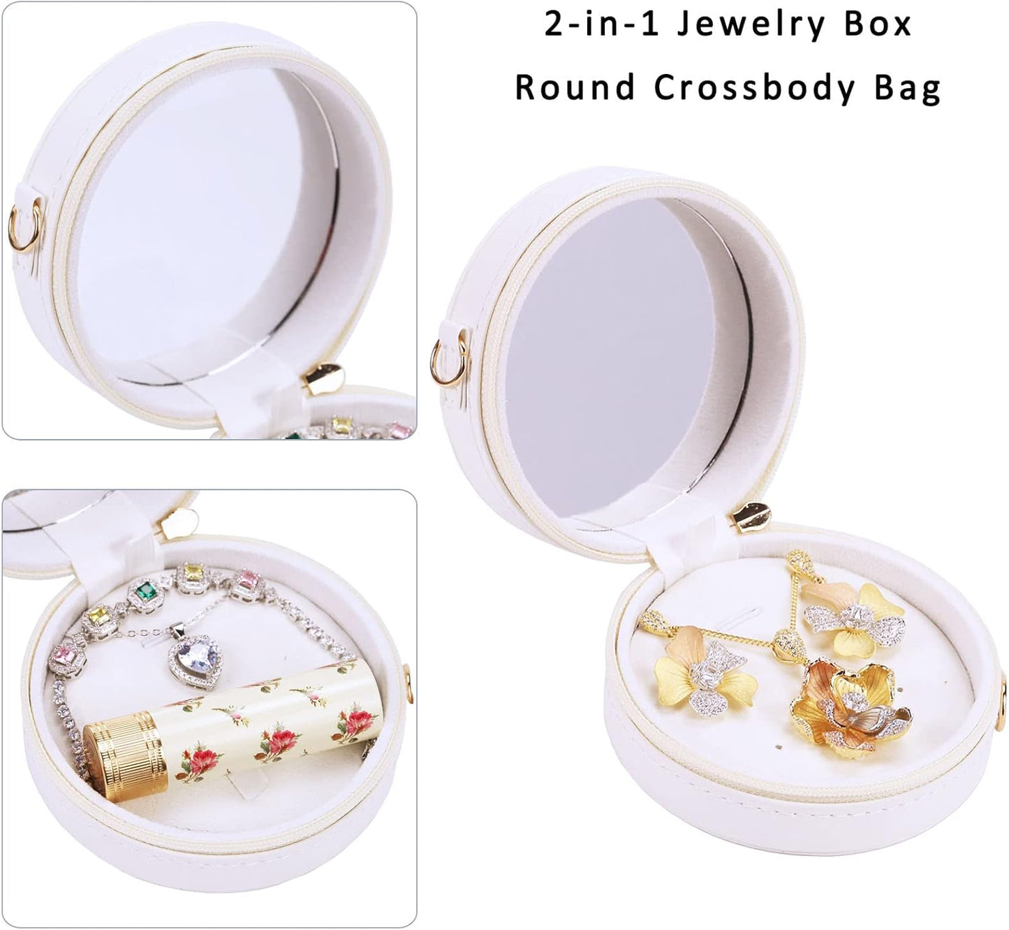 Mini Jewelry Travel Case: Portable Organizer for Rings, Earrings, Necklaces - Holds Everything!