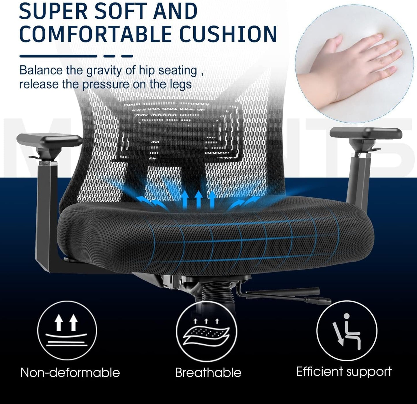 Ergonomic Mesh Office Chair with Adjustable Features for Home and Office - Maximize Comfort and Support