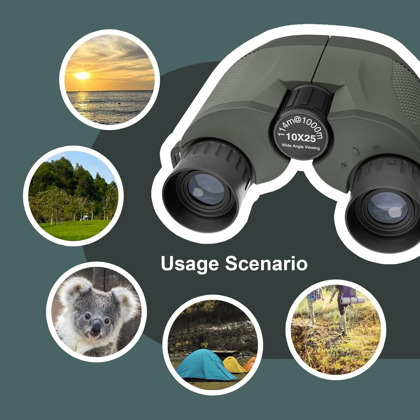 12x25 Mini Binoculars for Hunting, Birding & Outdoor Adventures
