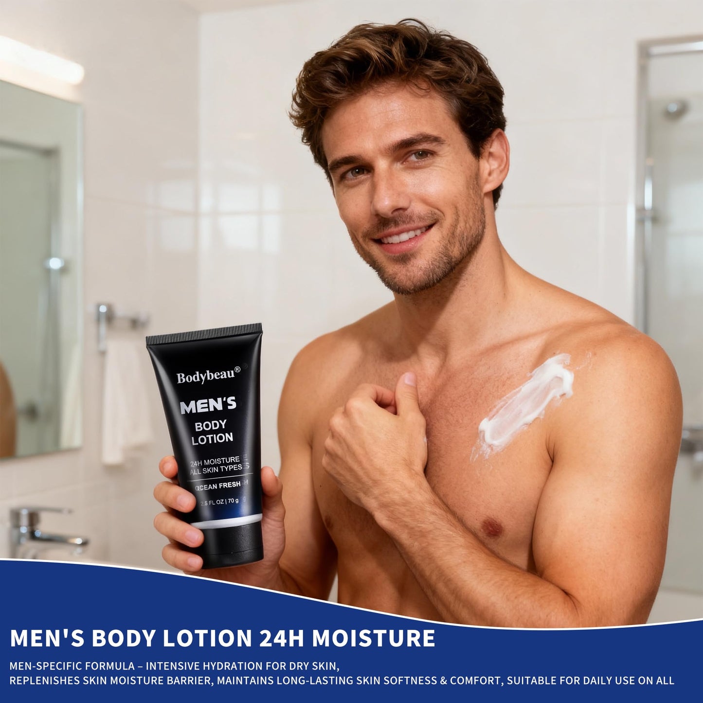 Men's 7-Piece Bath and Body Spa Gift Set with Travel Bag - Ocean Fresh Scent