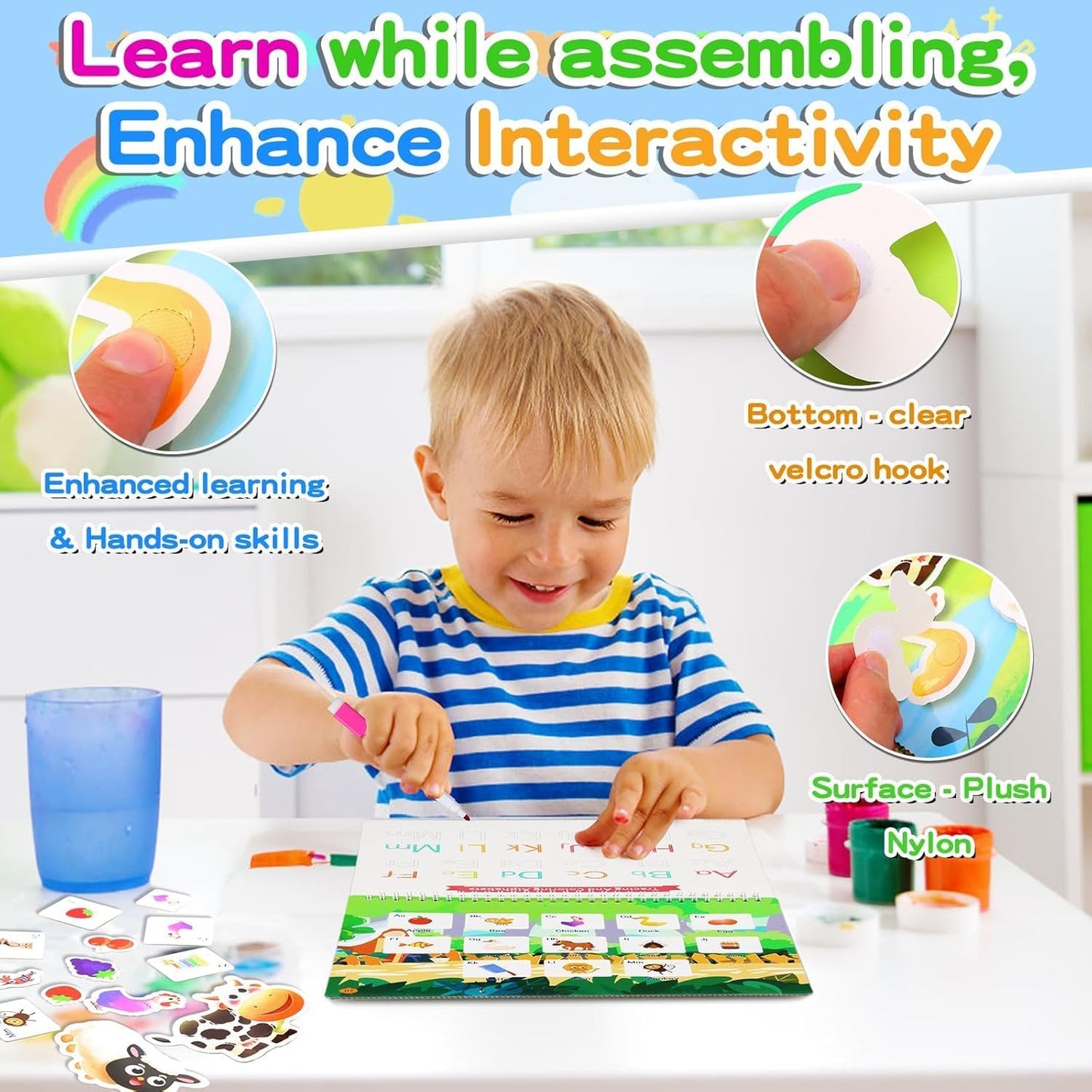 Engage Toddlers with 24 Theme Busy Book - Perfect for Pre-K Learning & Homeschool Activities