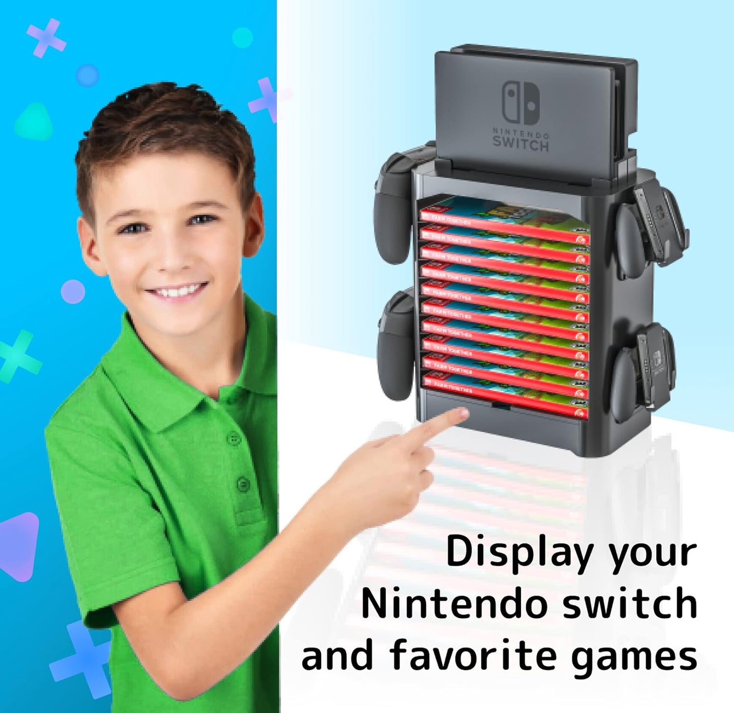 Nintendo Switch Game Storage Tower - Organize Games, Controllers & Accessories
