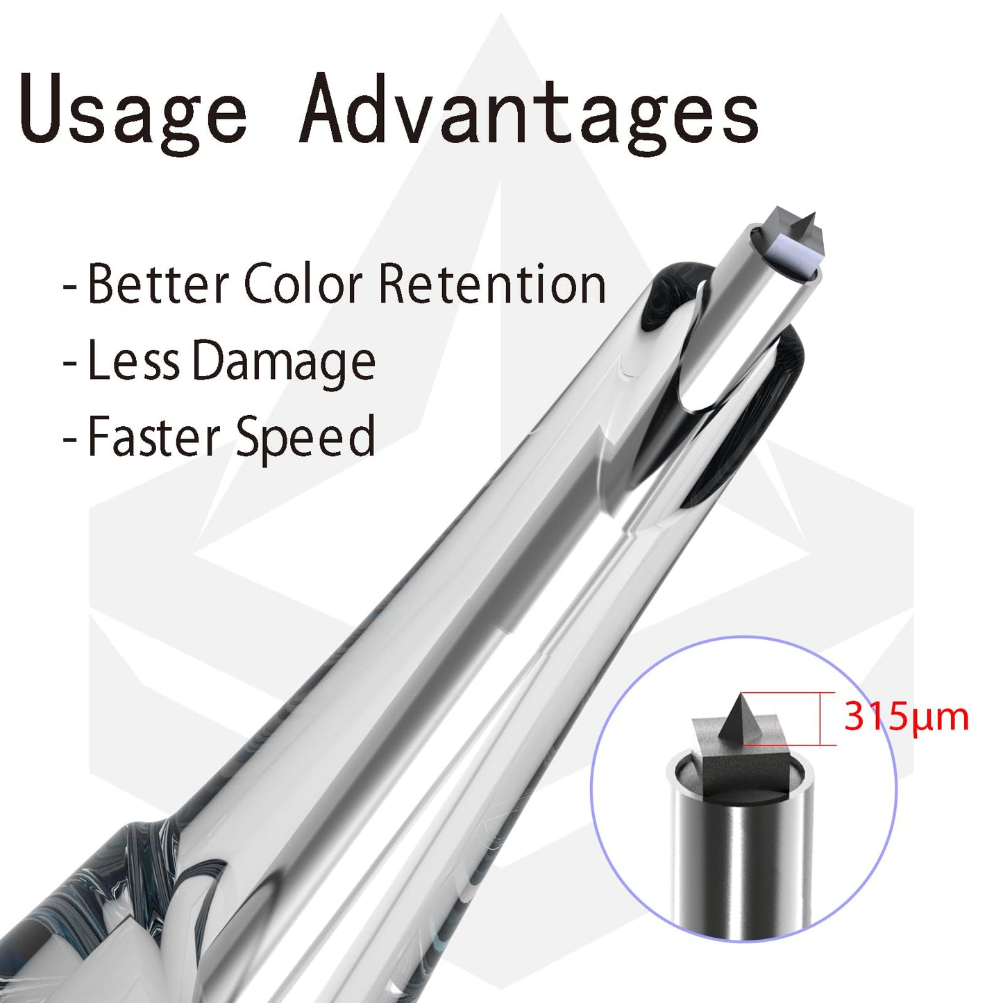 Permanent Makeup Needle Cartridges for Nano Brows and SMP - Side Square Tapered PMU Tips for Hair Strokes and Powder Brows