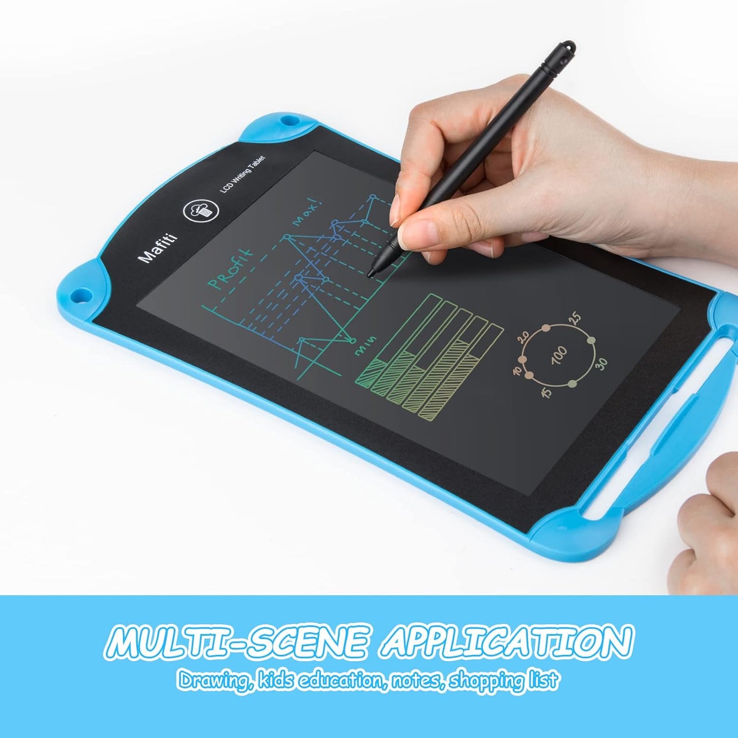 Colorful 8.5 Inch LCD Writing Tablet for Kids - Electronic Doodle Drawing Board, Blue