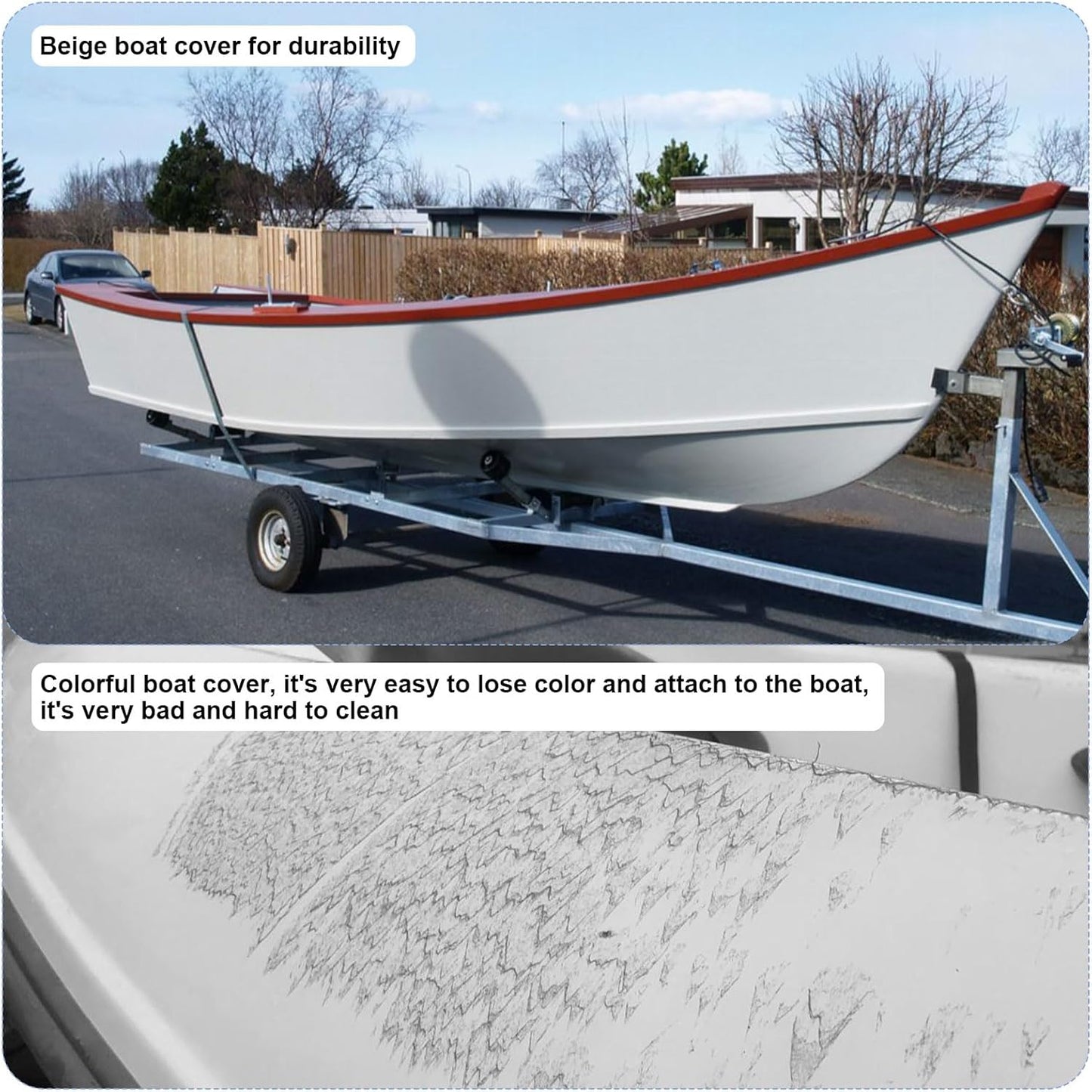 Waterproof 17'-19' Boat Cover, 800D UV-Resistant Marine Fabric for Bass, Tri-Hull, V-Hull Boats