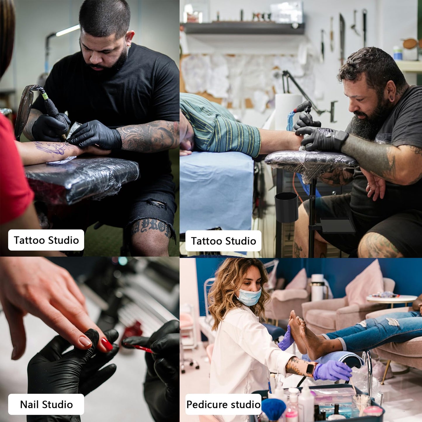 Professional Adjustable Tattoo Armrest Stand with Storage Tray and Tool Bucket - Heavy Duty H-Base for Studio Use