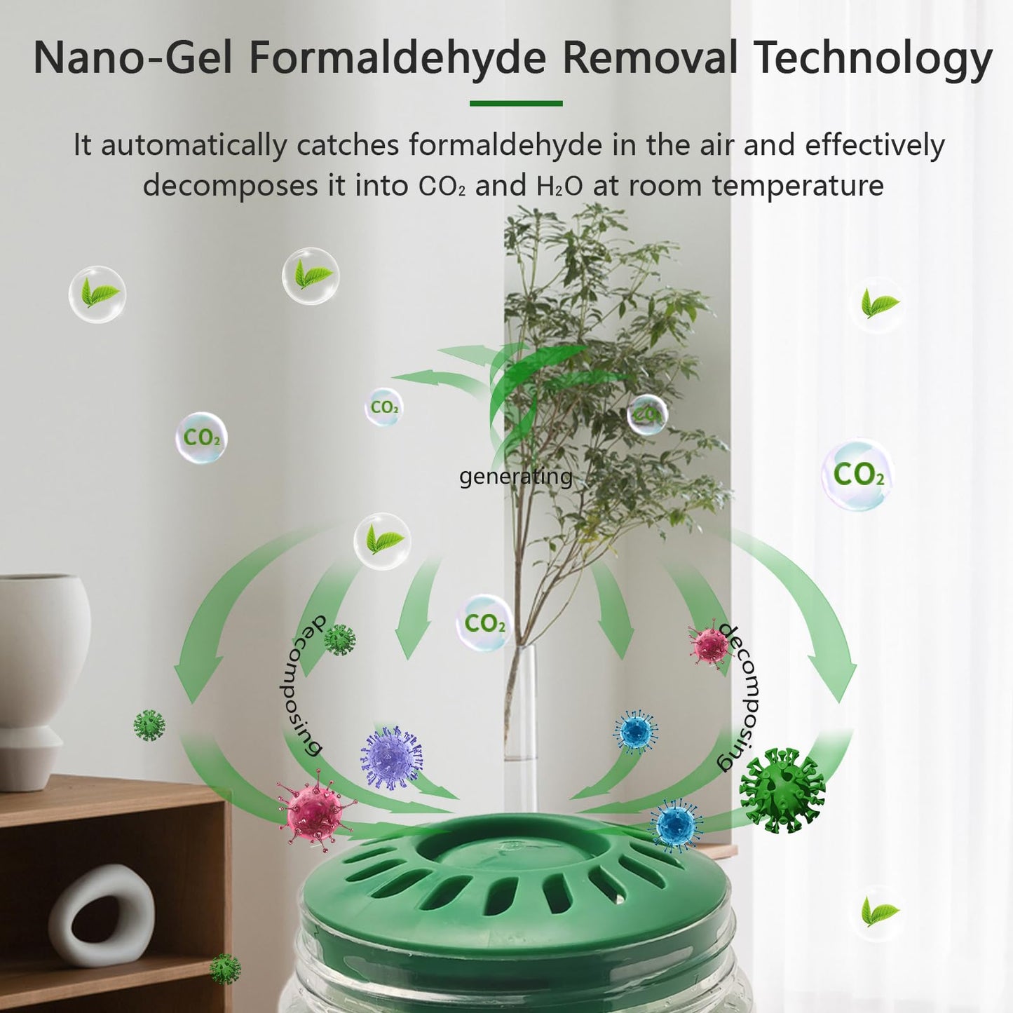 Formaldehyde Removal Gel Air Purifier & Odor Eliminator, 9oz