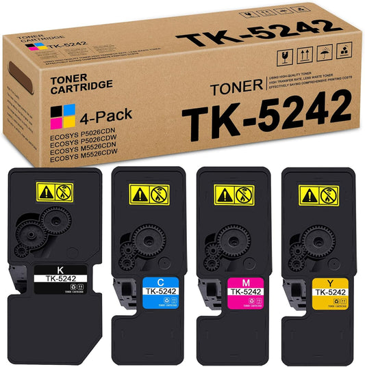 Maximize Printing Quality with TK5242 Toner Cartridge 4-Pack for Kyocera ECOSYS Printers