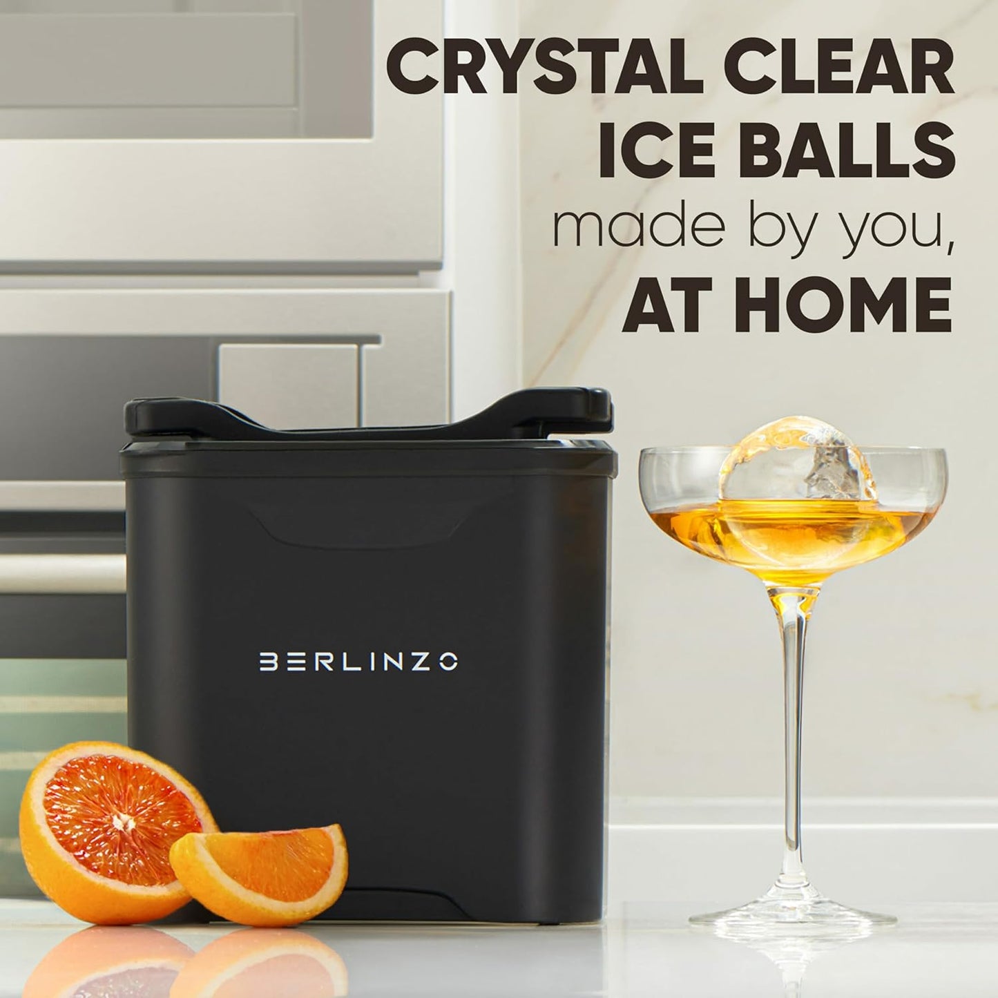 Premium Clear Ice Ball Maker: Crystal Clear 2.4" Ice Spheres for Whiskey & Cocktails