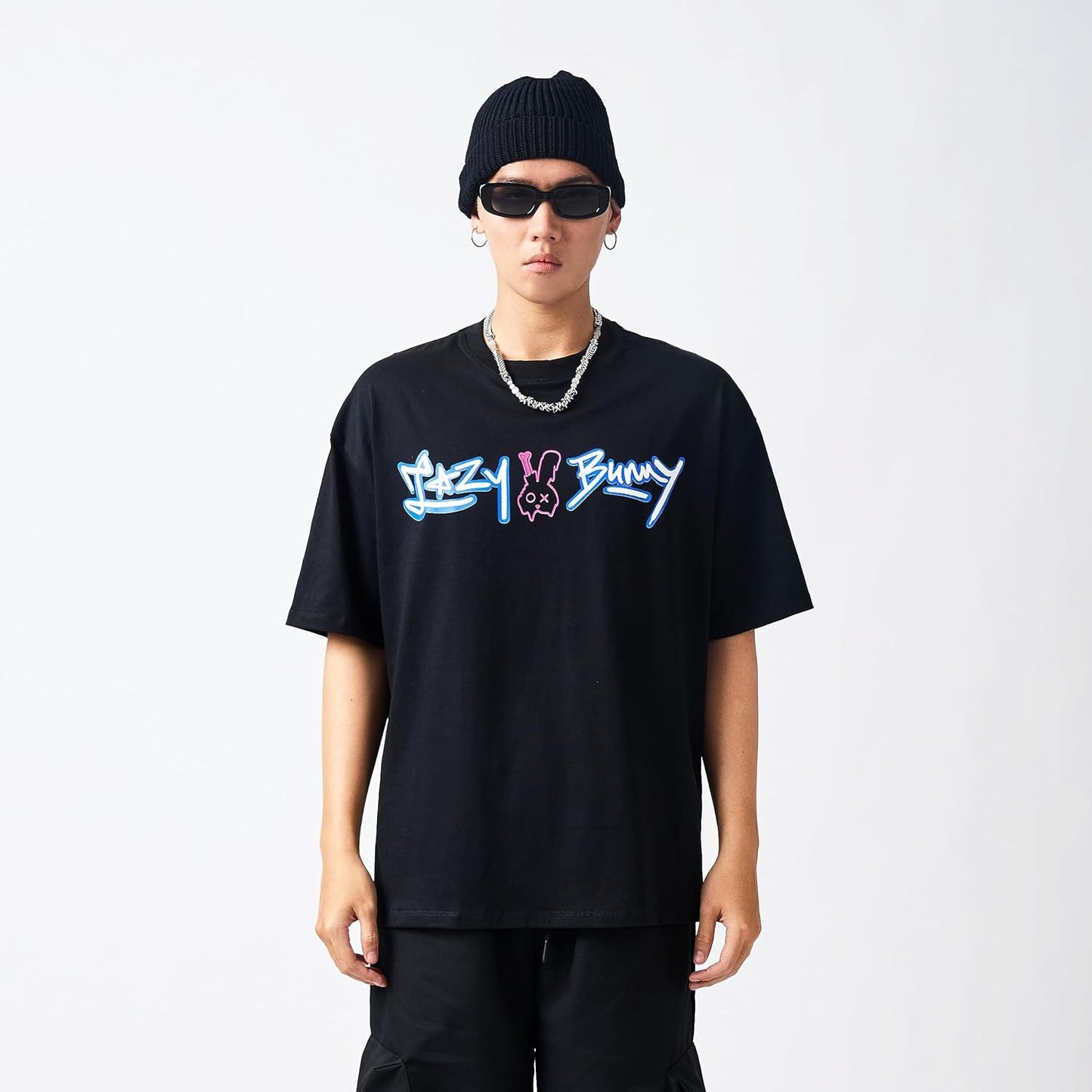 Size 1 Lazy Bunny | Men's Oversized Graphic Tees | Lovely Ice Cream Streetwear