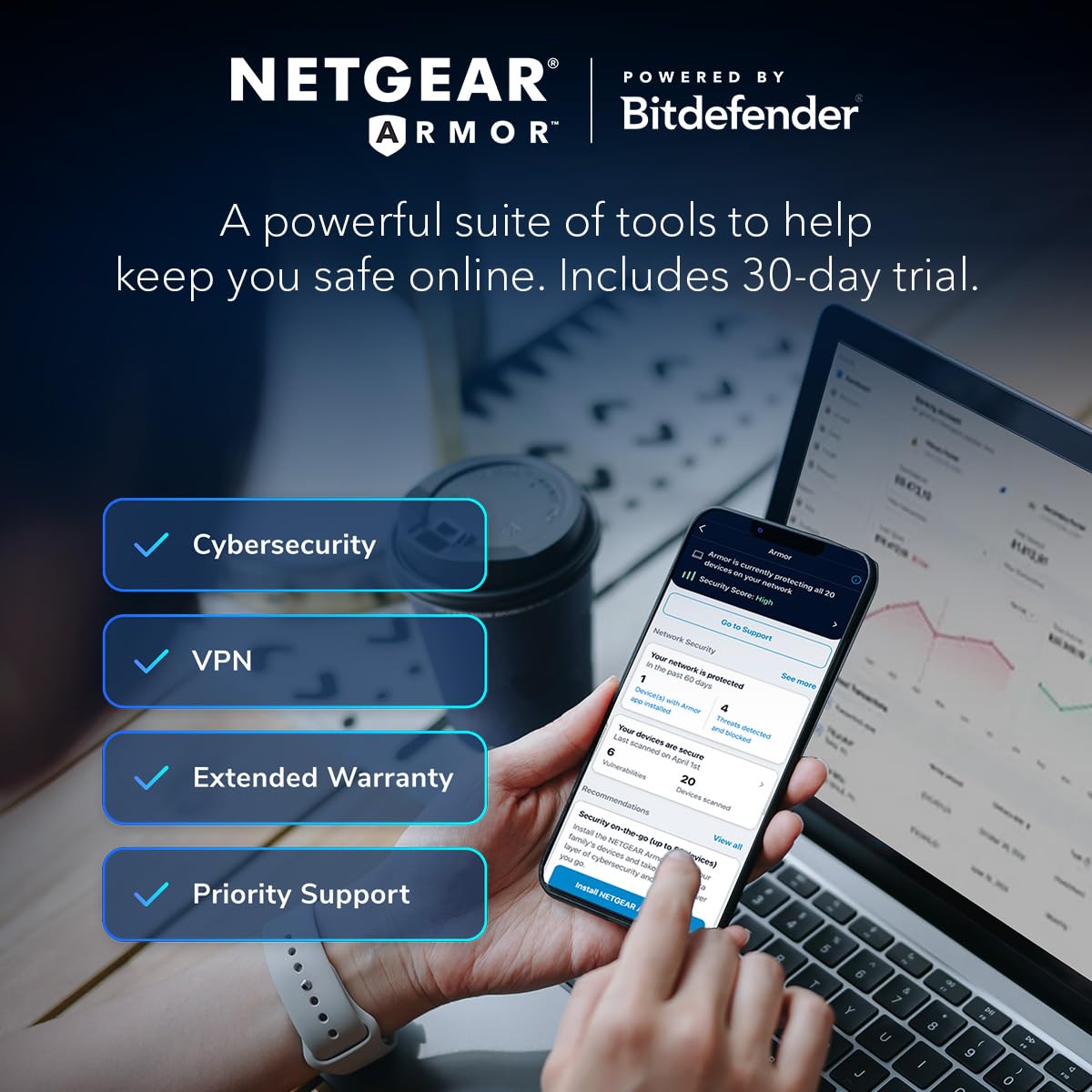 NETGEAR Orbi Whole Home Tri-Band WiFi 6 Mesh Network System (RBK752P) - Router with 1 Satellite Extender