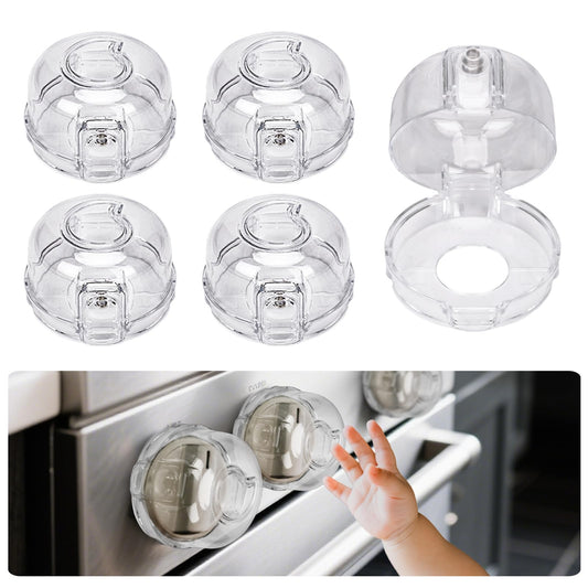 5-Pack Child Safety Stove Knob Covers - Heat Resistant Gas Oven Lock