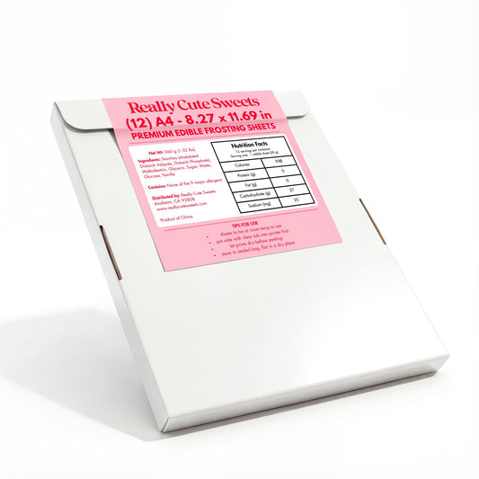 A4 Edible Frosting Sheets for Printers - 12 Pack Premium Icing Paper for Cakes and Cookies