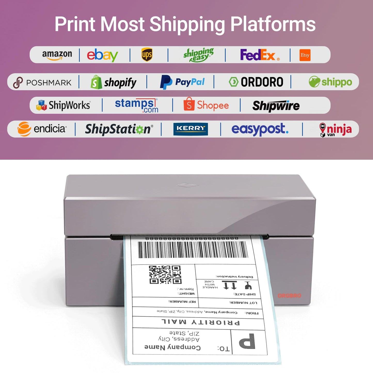 High Speed 4x6 Thermal Shipping Label Printer - Z1 USB Commercial Label Maker