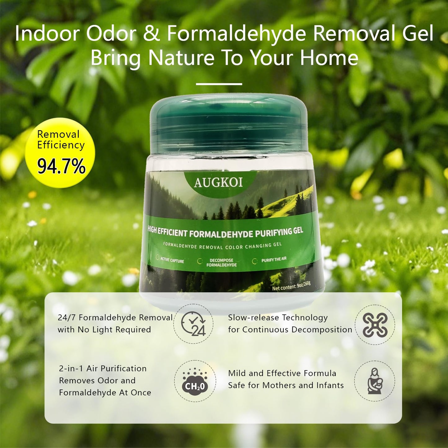 Formaldehyde Removal Gel Air Purifier & Odor Eliminator, 9oz