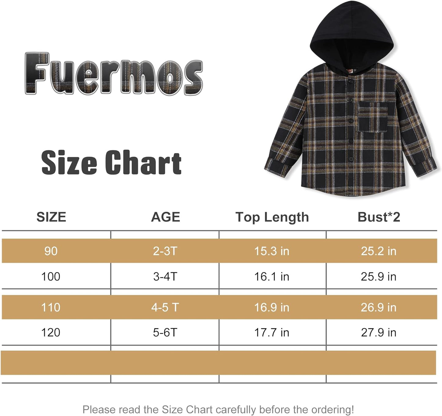 Toddler Baby Boy Girls Plaid Flannel Hooded Top, Long Sleeve, Sizes 18-24 Months