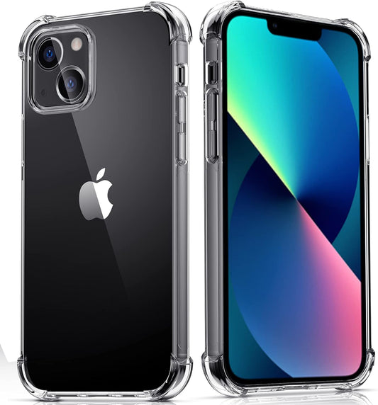 iPhone 13 Clear Case, Shockproof Protective Cover for 6.1" Screen - Full Access to Buttons & Ports