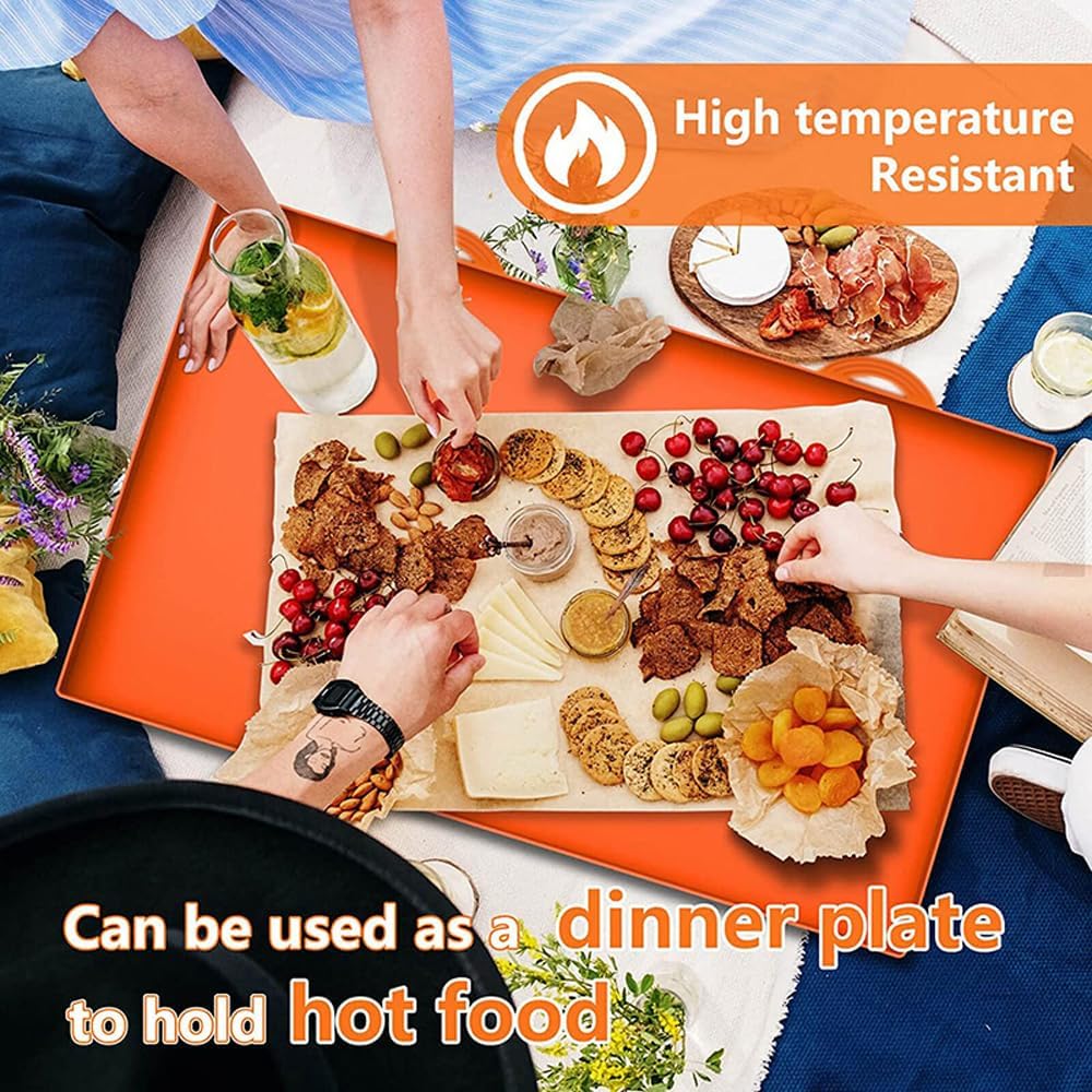 Silicone Griddle Mat for Blackstone Grills, 36-Inch, Orange - Heavy Duty & Non-Stick
