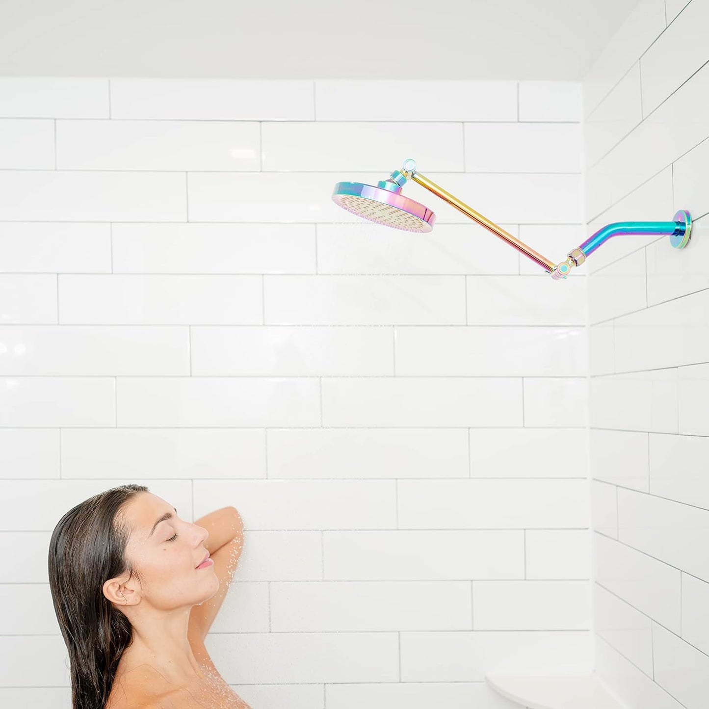 Experience Luxurious Showers with Radiant Rainbow 6 Inch High Pressure Rain Shower Head - Easy Installation & Energy Efficient