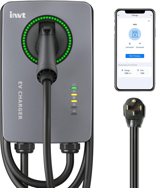 48 Amp Level 2 EV Charger, Wi-Fi Enabled, 24' Cable, Indoor/Outdoor, 240V