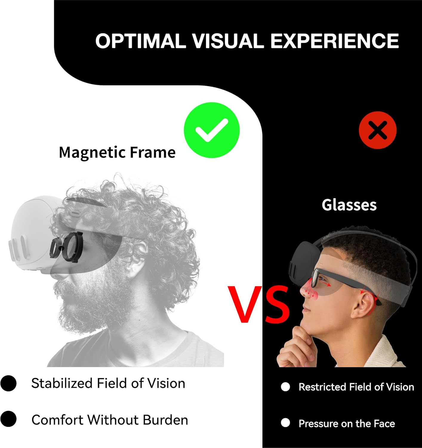 Magnetic Frame Lens Inserts for Meta Quest 3 - VR Accessories & Lens Protector