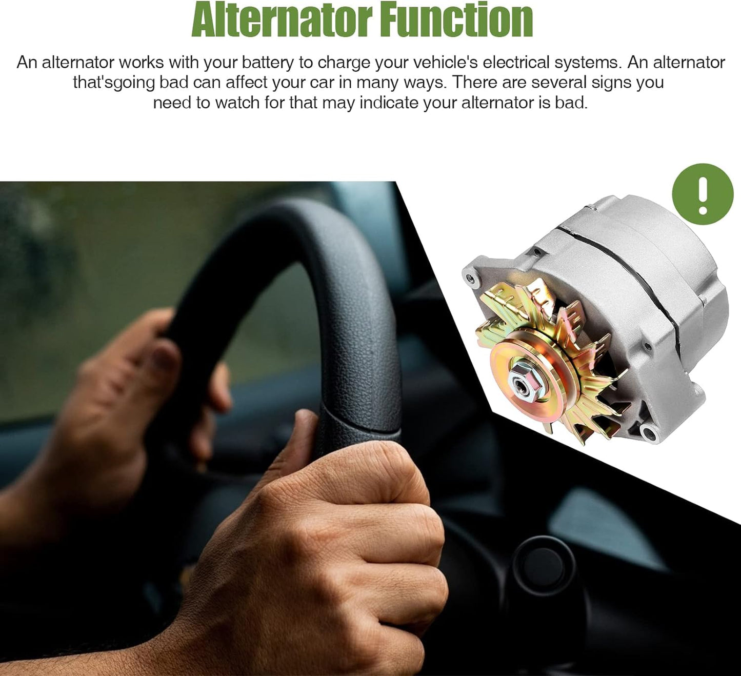 High Output 105Amp 3-Wire 10SI Self-Exciting Alternator for SBC BBC GM - Max Power & Efficiency