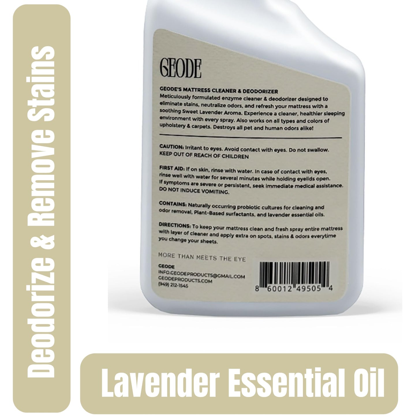 Mattress Cleaner & Deodorizer - Natural Enzyme Stain and Odor Remover - Lavender Scent - 32 fl oz