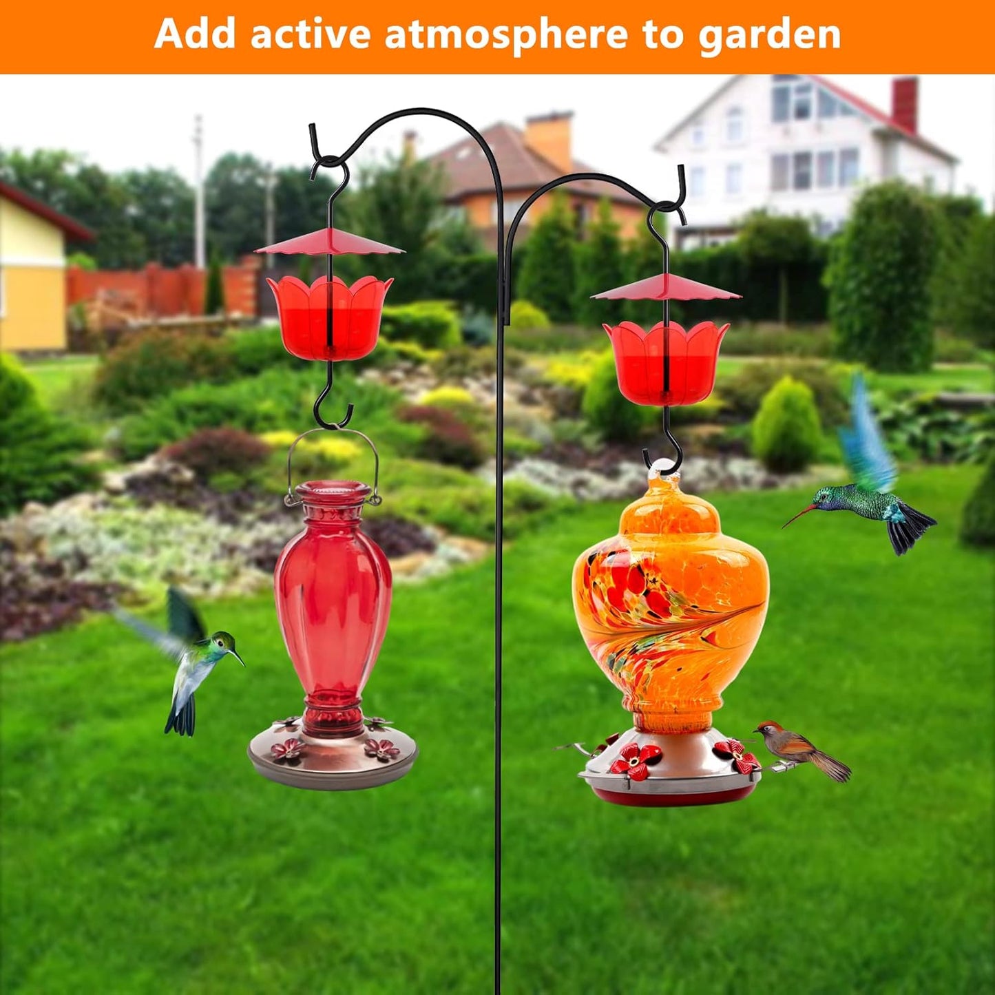 Extra Large Hummingbird Feeder Ant Trap with Umbrella Cover and Cleaning Brush - Garden Decor Accessory