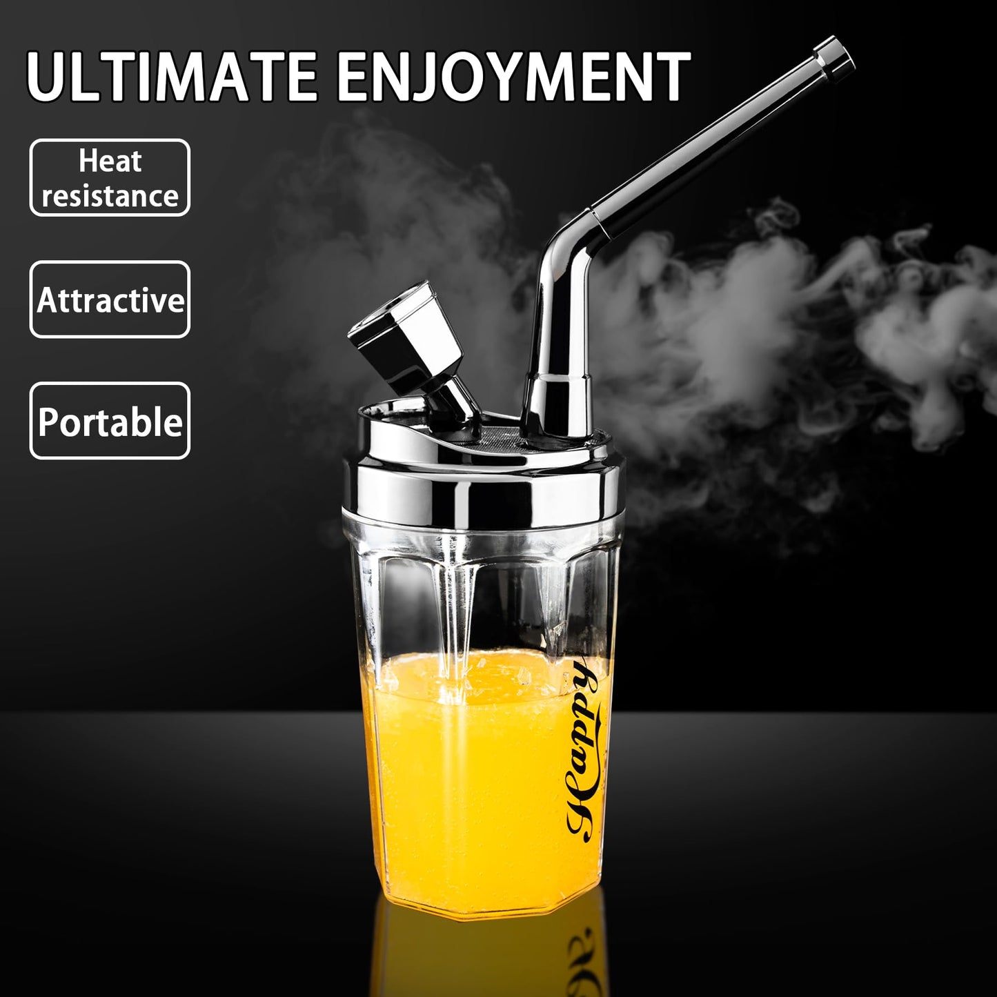 Portable Hookah Water Pipe Set - Compact Travel Design - Black