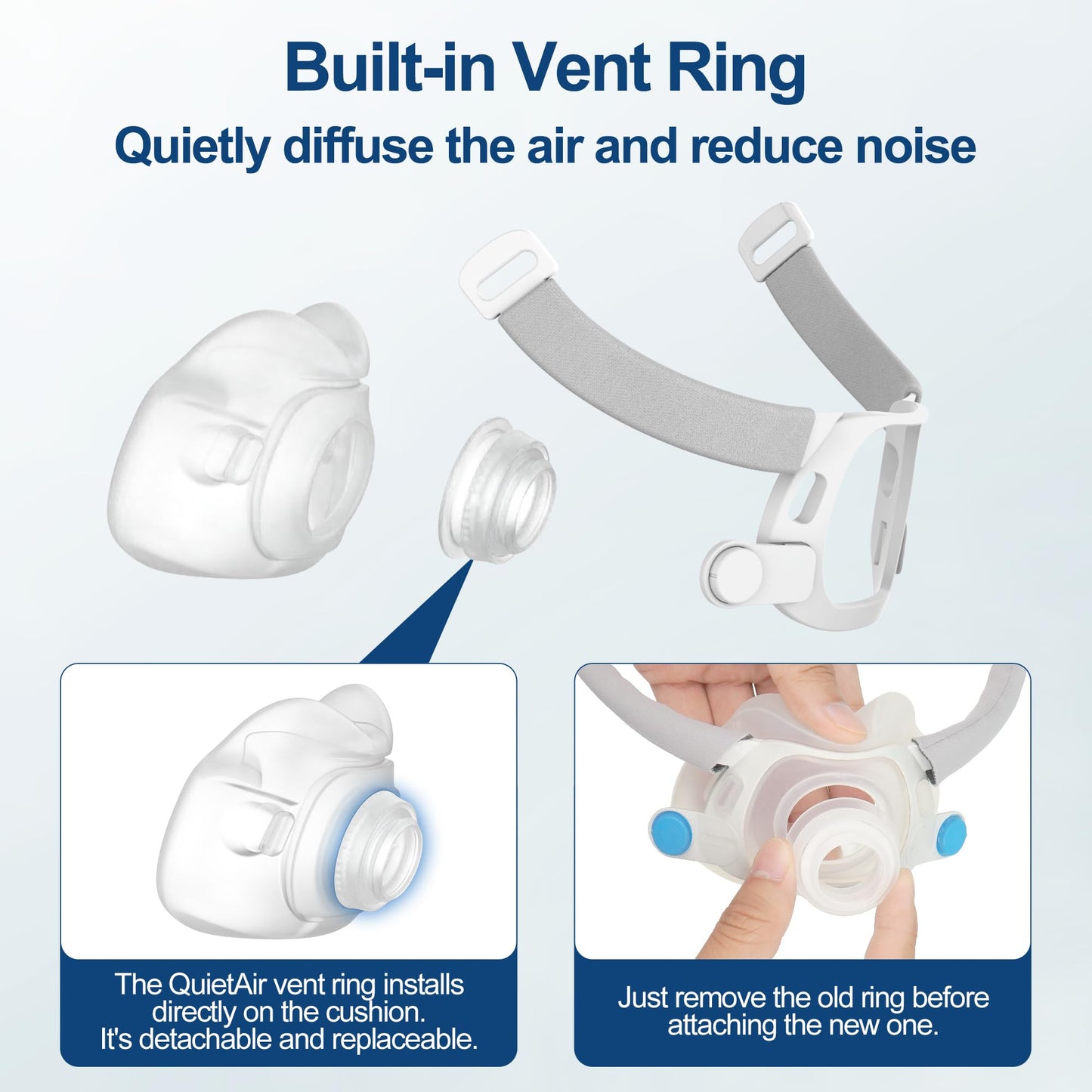 Elbow and Short Tube Replacement Kit for AirFit F40 with Vent Ring and Swivel Tubing