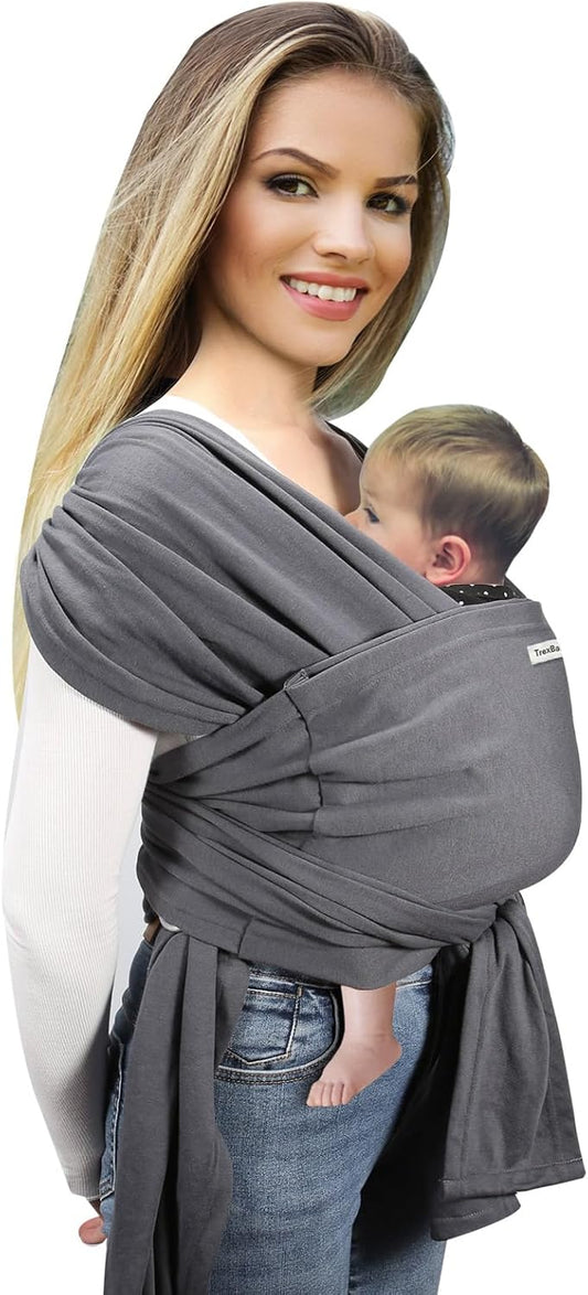 Adjustable Hands-Free Sling Carrier for 8-44lbs - Pediatrician Recommended, Gray