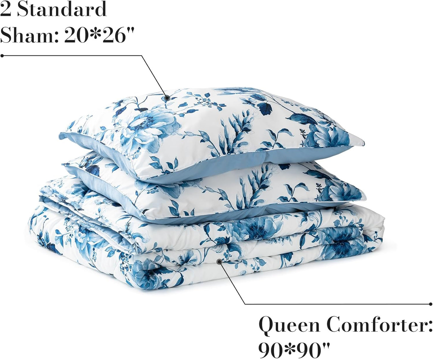 Queen Size Down Alternative Comforter Set: Warm, Hypoallergenic & Machine Washable