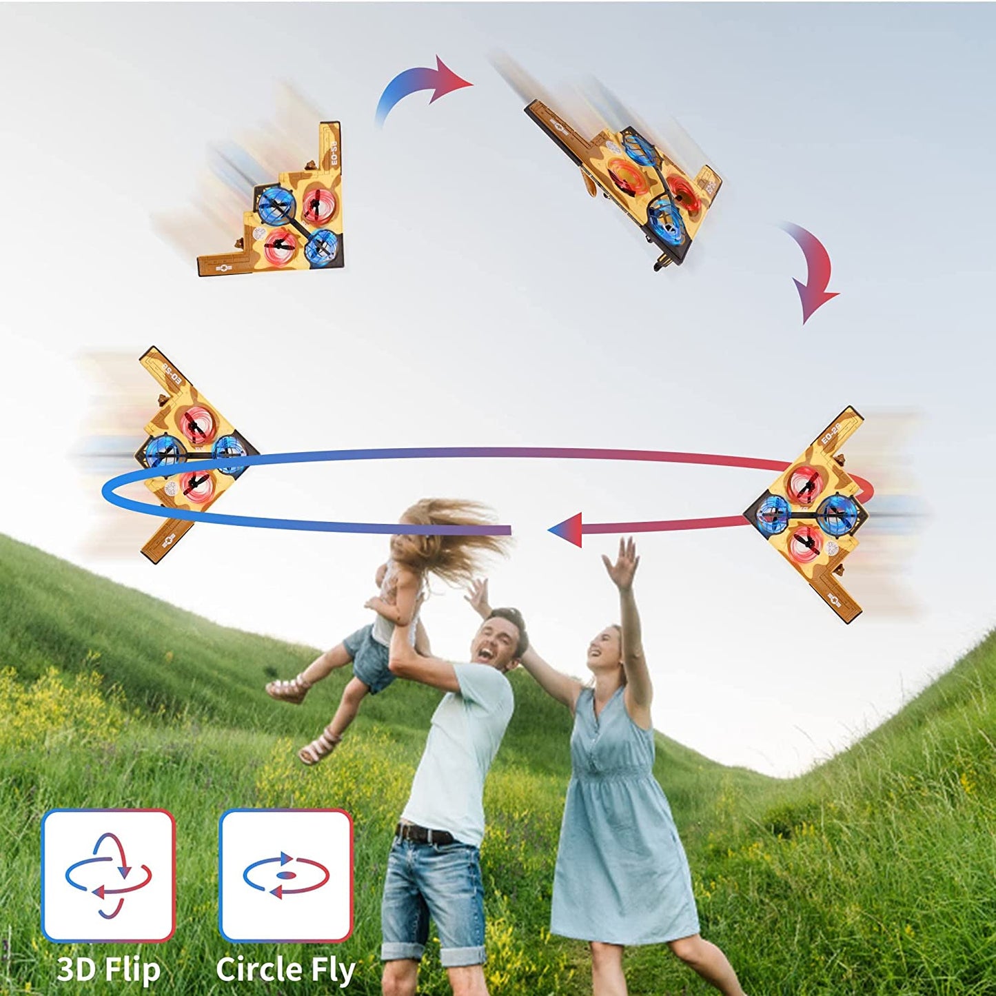 Beginner Remote Control Airplane for Kids 8-12, Cool LED-Lit RC Jet Plane, Stunt-Performing, Easy Maneuverability, Safe & High-Quality Material, Inspired by B2 Spirit Bomber - Perfect Gift for Young Flight Enthusiasts