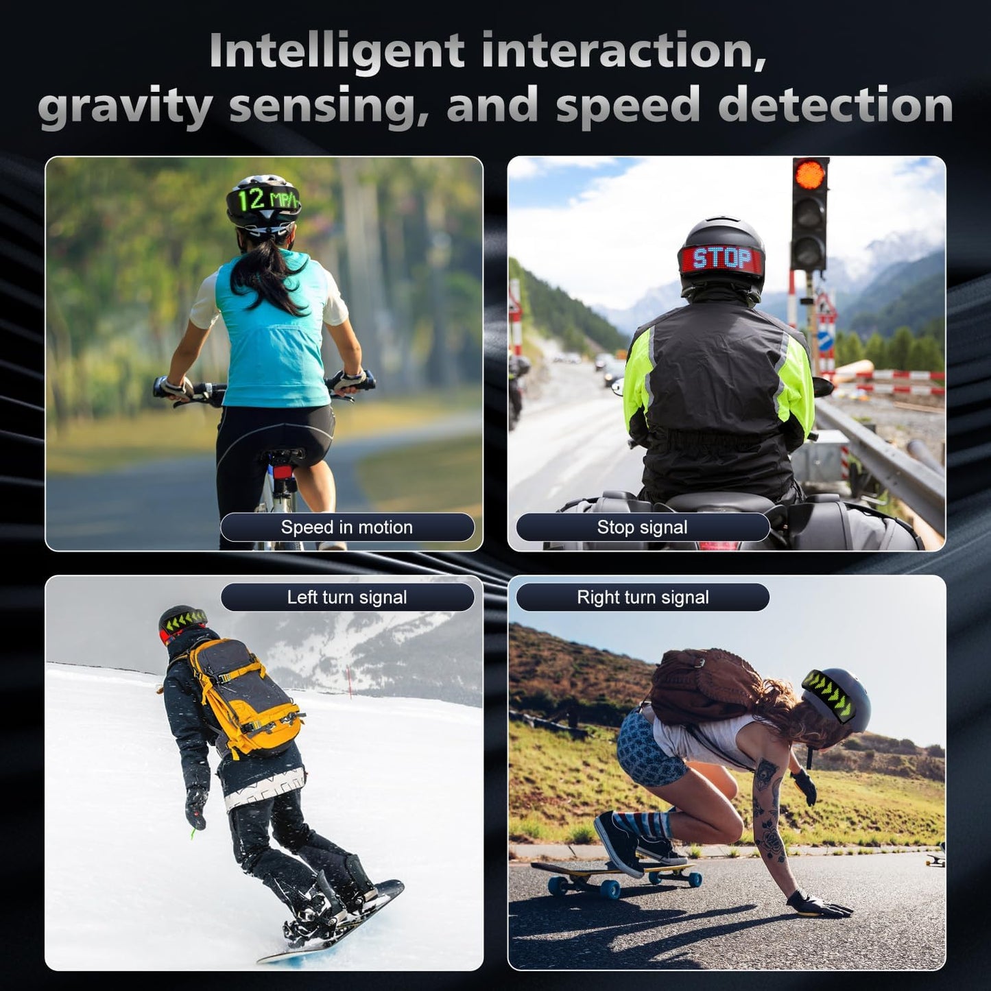 Smart LED Helmet Tail Light: Brake-Sensing, USB Rechargeable, Adjustable Sensitivity
