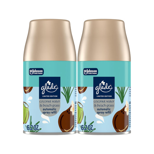Glade Automatic Spray Refill, Coconut Water & Beach Grass, 6.2 oz (175 g), 2 Count