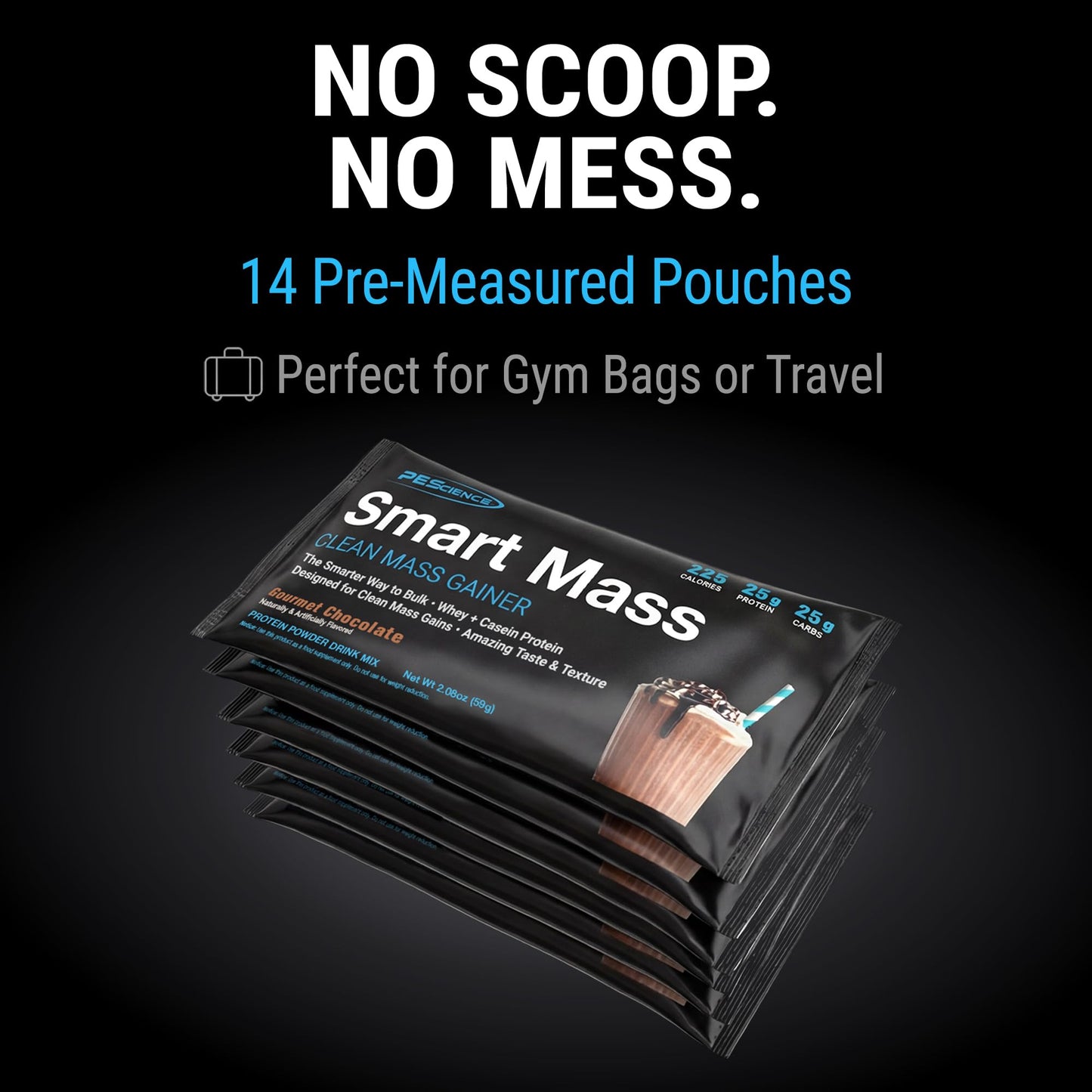 Smart Mass Gainer Lean Muscle Protein Powder Gourmet Chocolate 14 Packets
