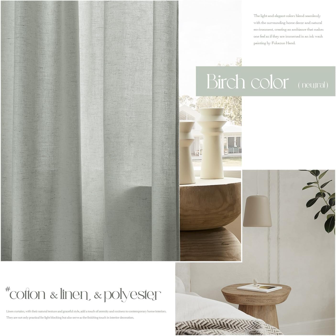 Flagstone Linen Curtains 84" Long, 2 Panels - Pinch Pleated, Light Filtering, Multiple Hanging Options for Stylish Home Decor