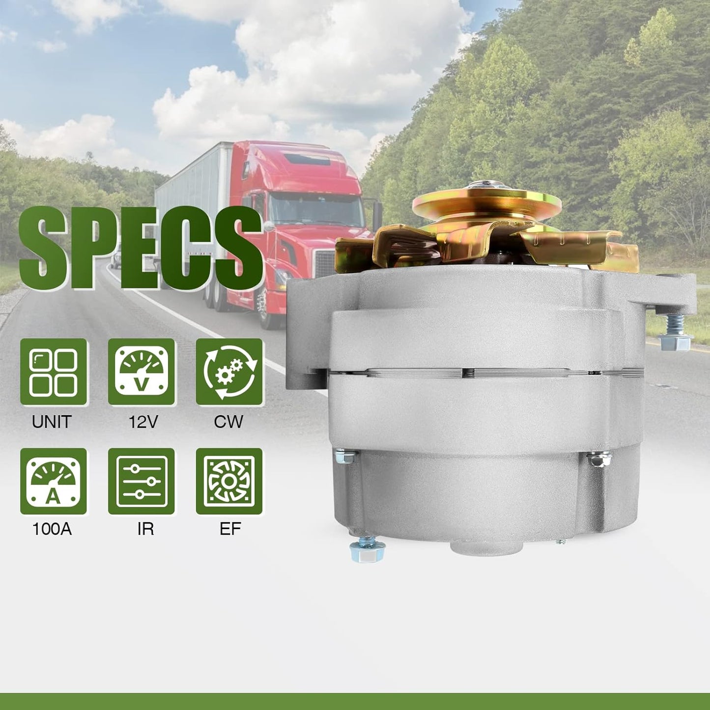 High Output 105Amp 3-Wire 10SI Self-Exciting Alternator for SBC BBC GM - Max Power & Efficiency