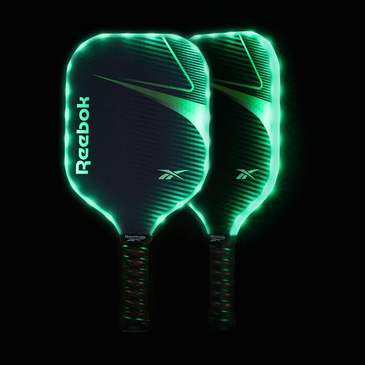 Reebok LED Pickleball Set with Fiberglass Paddles & Light-Up Balls - Ideal for Night Play