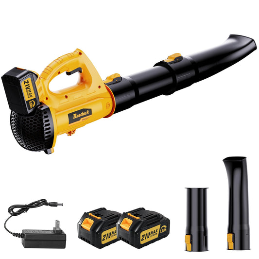 Cordless Leaf Blower with 2x 4.0Ah Batteries and Charger, 6-Speed 250 MPH Electric Blower for Lawn Care and Garden Cleaning