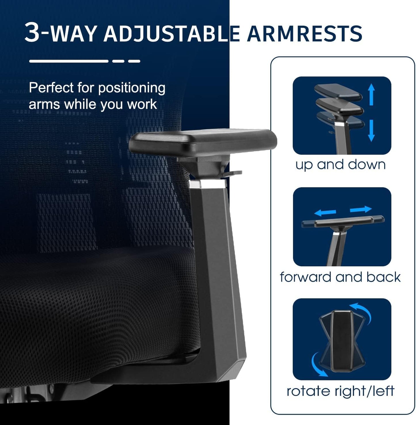 Ergonomic Mesh Office Chair with Adjustable Features for Home and Office - Maximize Comfort and Support