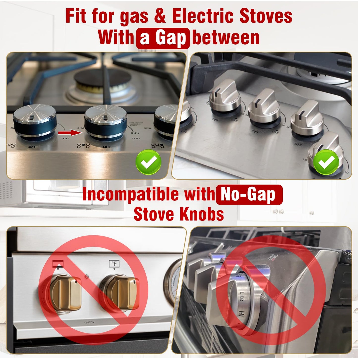 5-Pack Child Safety Stove Knob Covers - Heat Resistant Gas Oven Lock