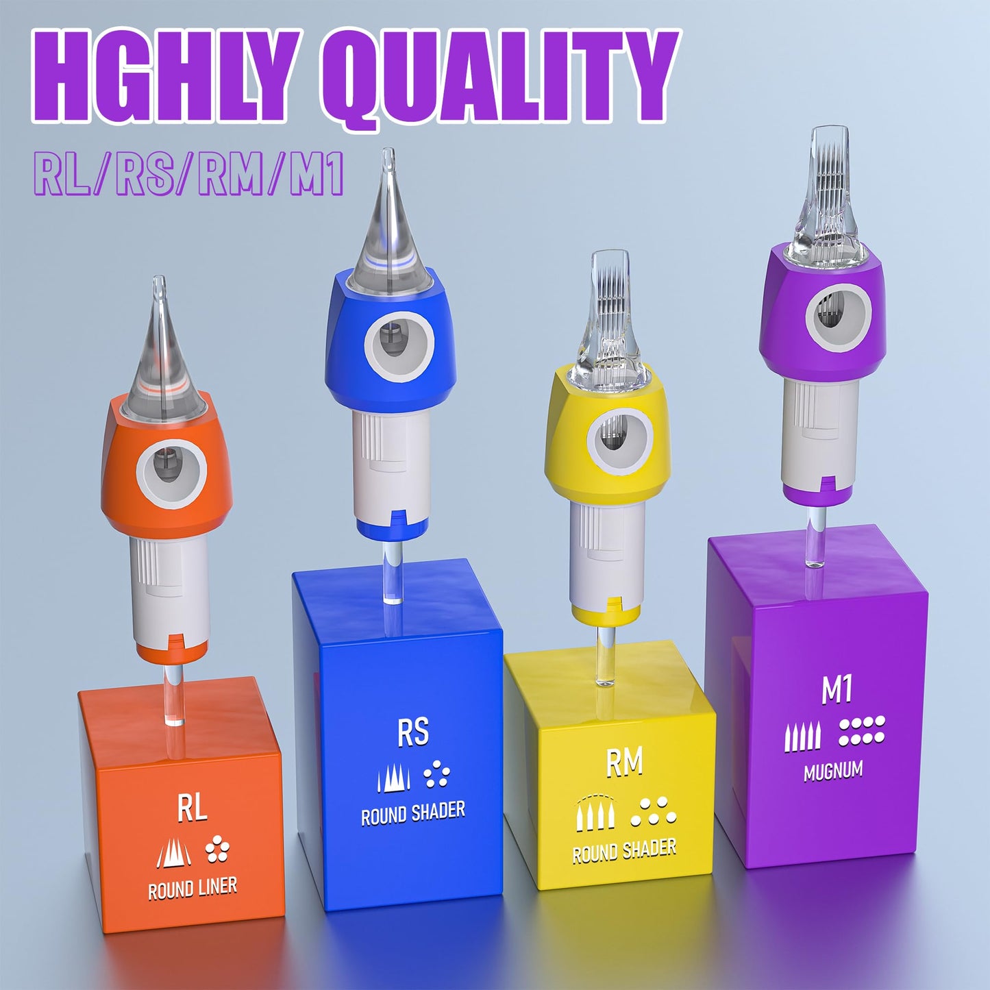 50-Piece #10 Bugpin Tattoo Cartridge Needles Mixed Round Liner 3RL 5RL 7RL 9RL 11RL