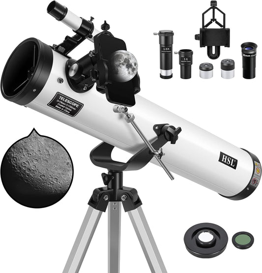 Explore the Skies with a 76mm Aperture 700mm Focal Length Reflector Telescope for All Ages