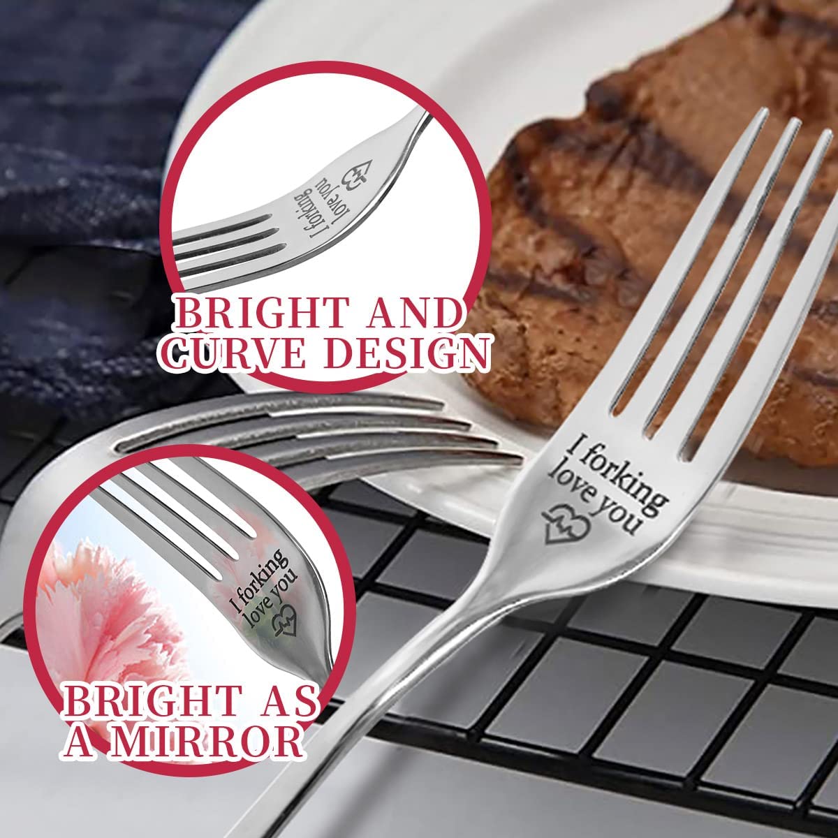 "I Forking Love You" Engraved Stainless Steel Fork Gift For Loved One