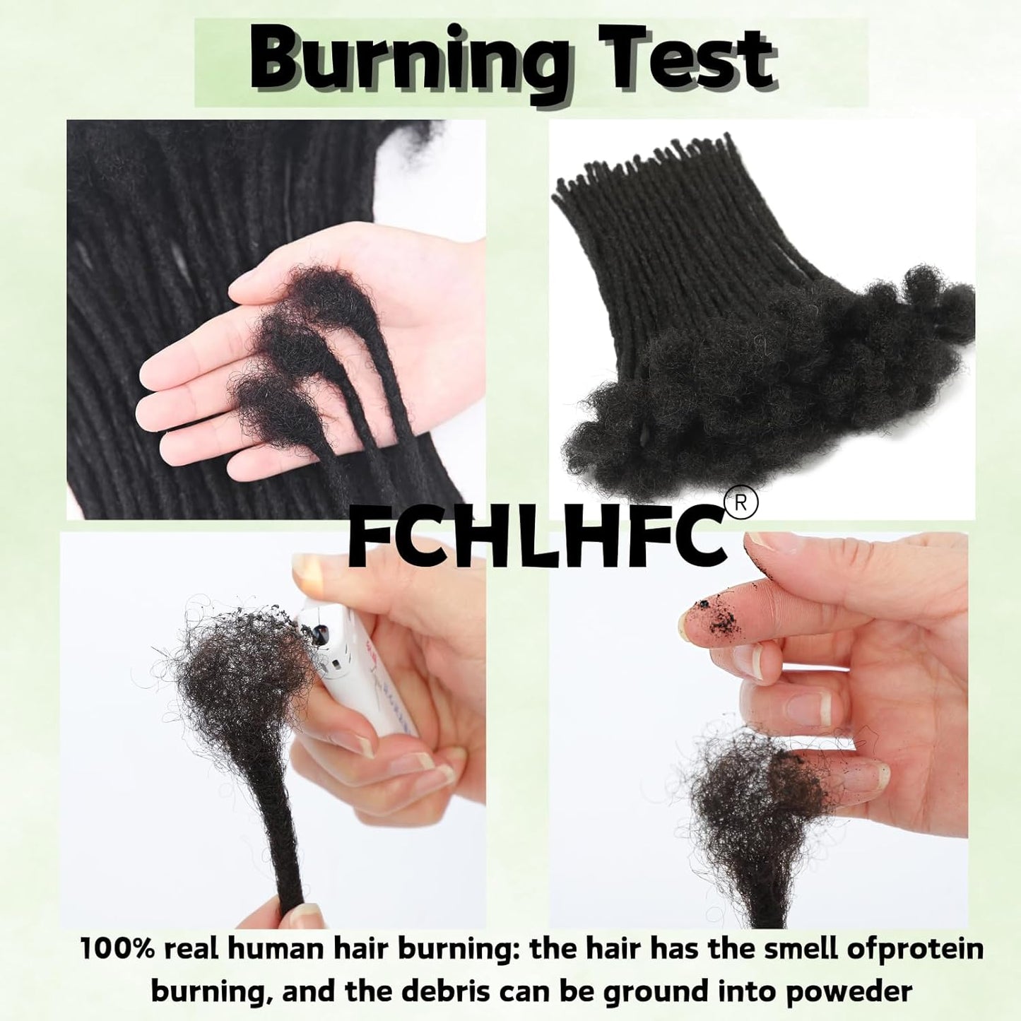 6-Inch Handmade 100% Human Hair Loc Extensions – 30 Strands, Natural Black