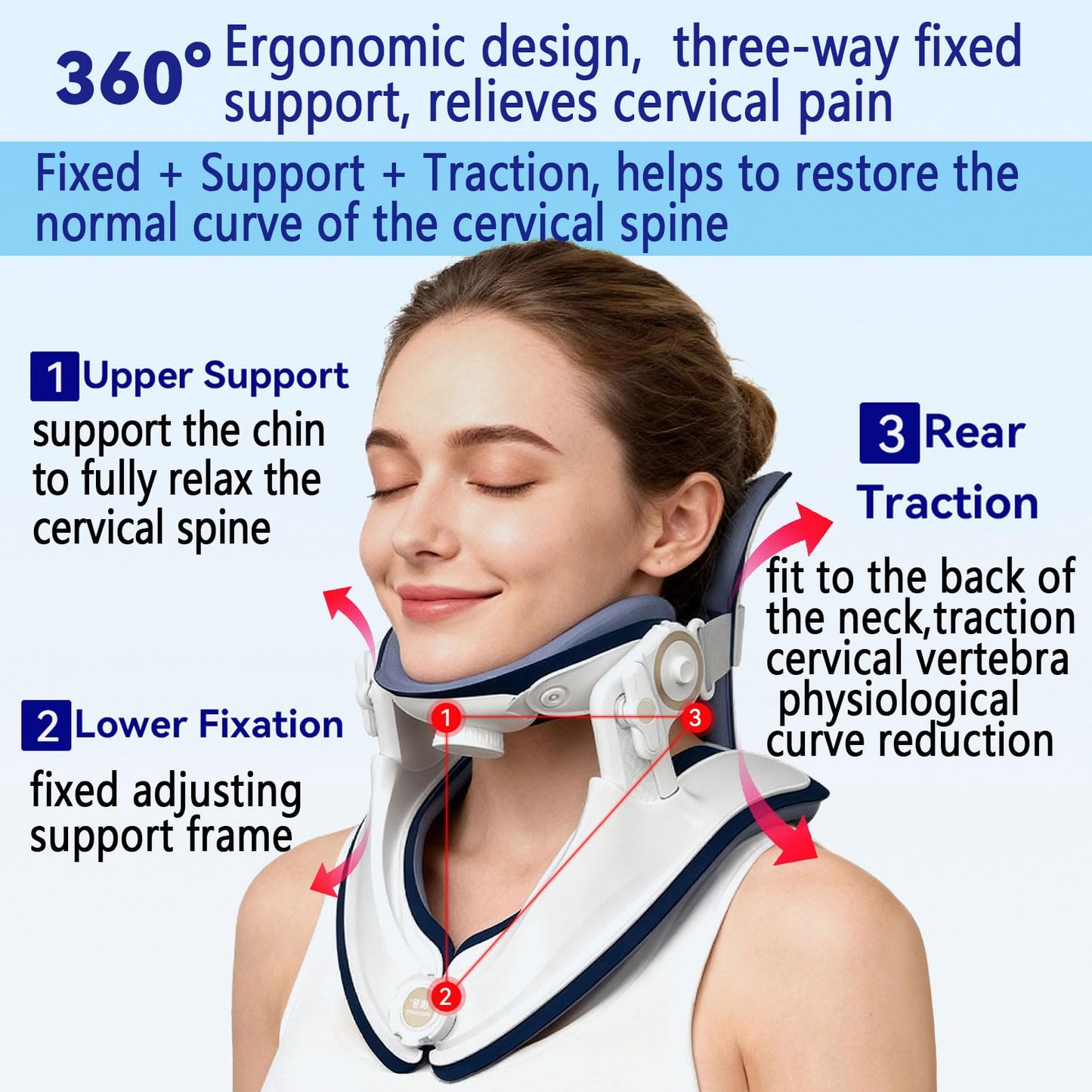 Adjustable Cervical Traction Device and Neck Stretcher for Pain Relief