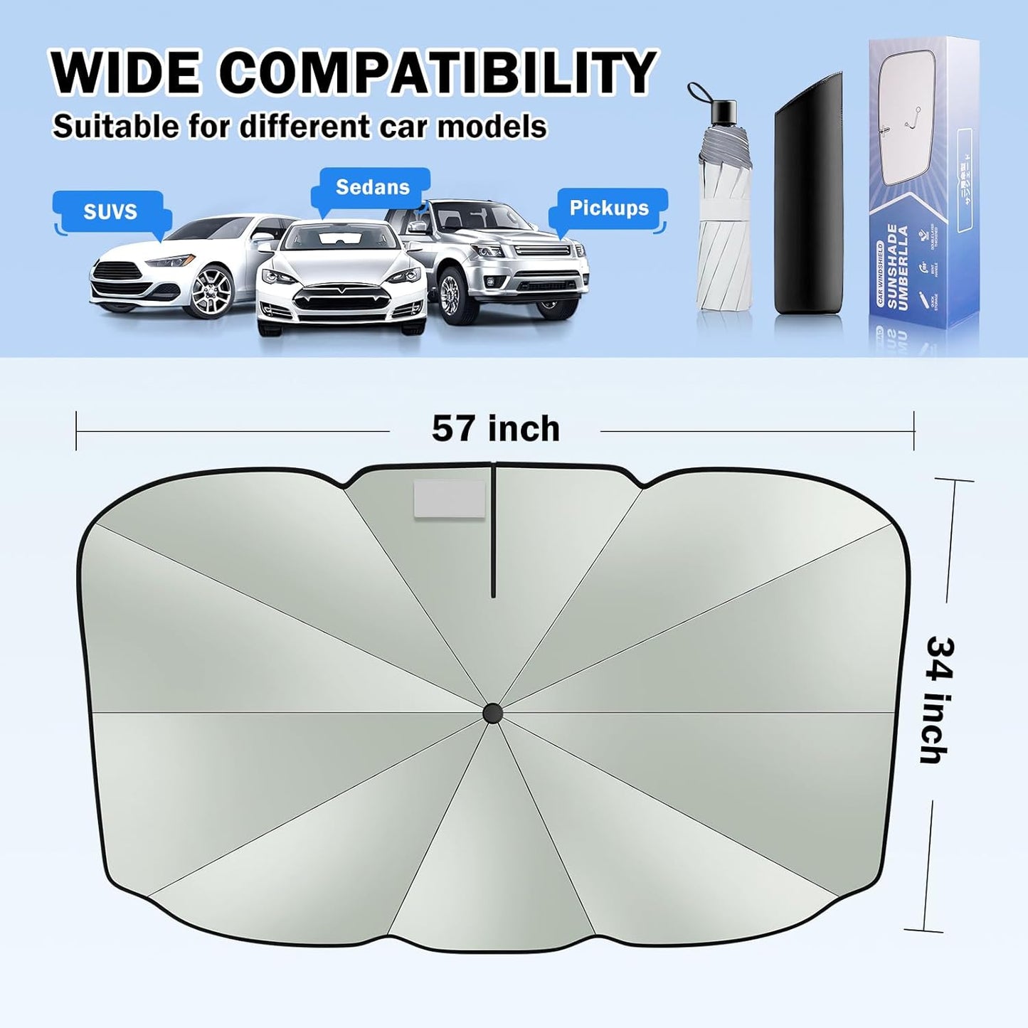Protect Your Car Interior with a 6-Layer Titanium UV Shield Sunshade Umbrella