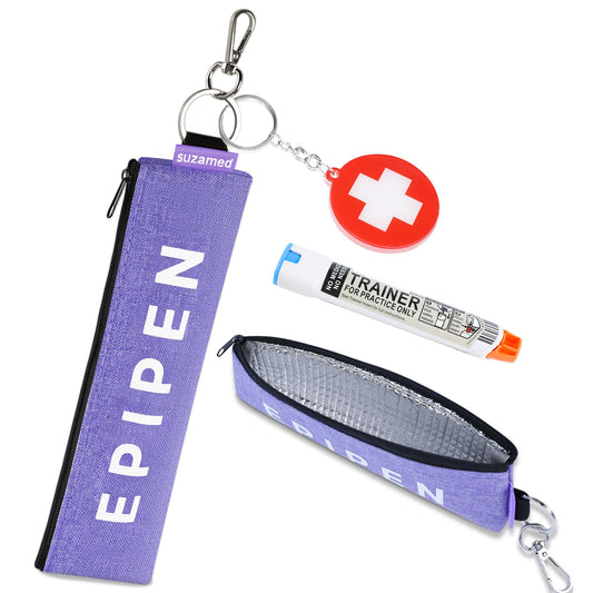 Portable Insulated EpiPen Carry Case Medical Bag for Inhaler or Auvi-Q, Purple