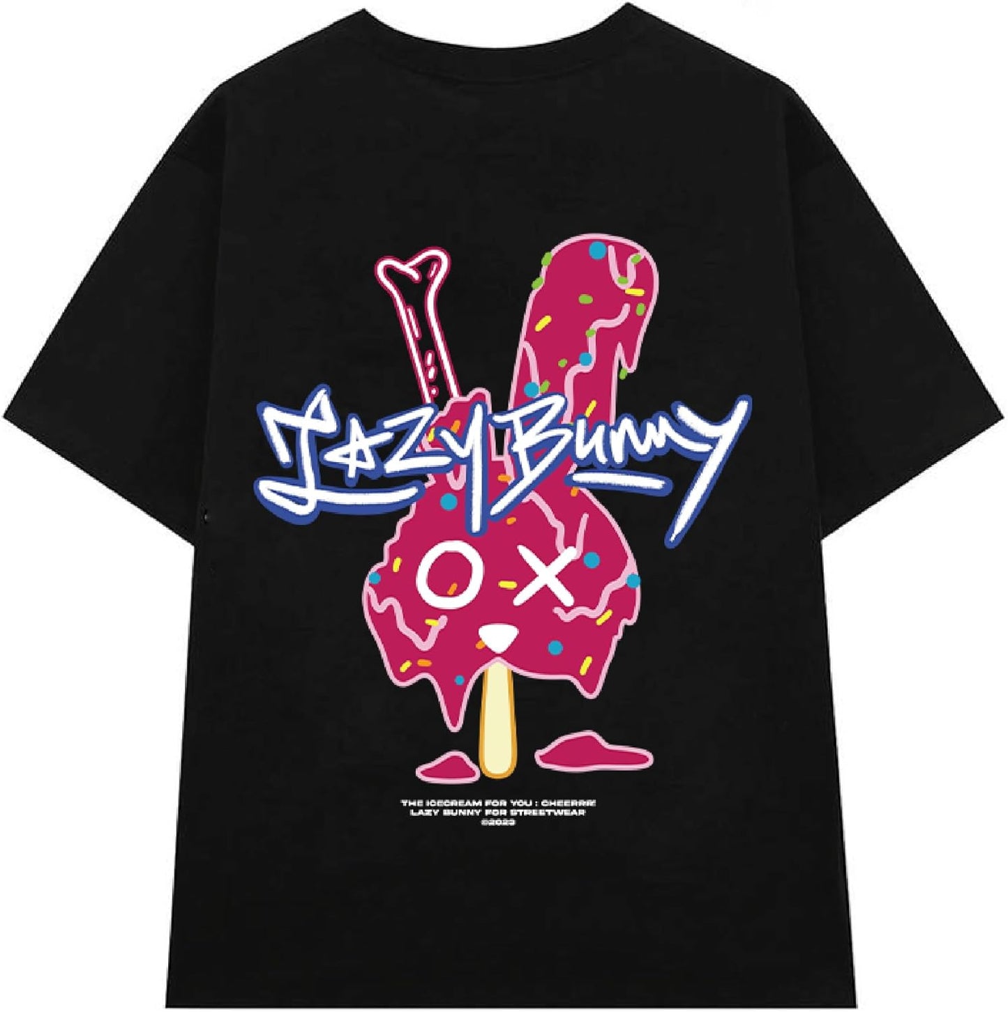 Size 1 Lazy Bunny | Men's Oversized Graphic Tees | Lovely Ice Cream Streetwear